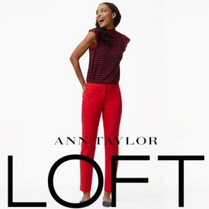 Ann Taylor Loft Red Julie Tailored Trousers